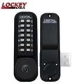Lockey 2200 Narrow-Stile Mechanical Keypad Keyless Deadbolt Lock - Surface Mount - Keyed Alike - Jet Black LK-2200-JB-KA